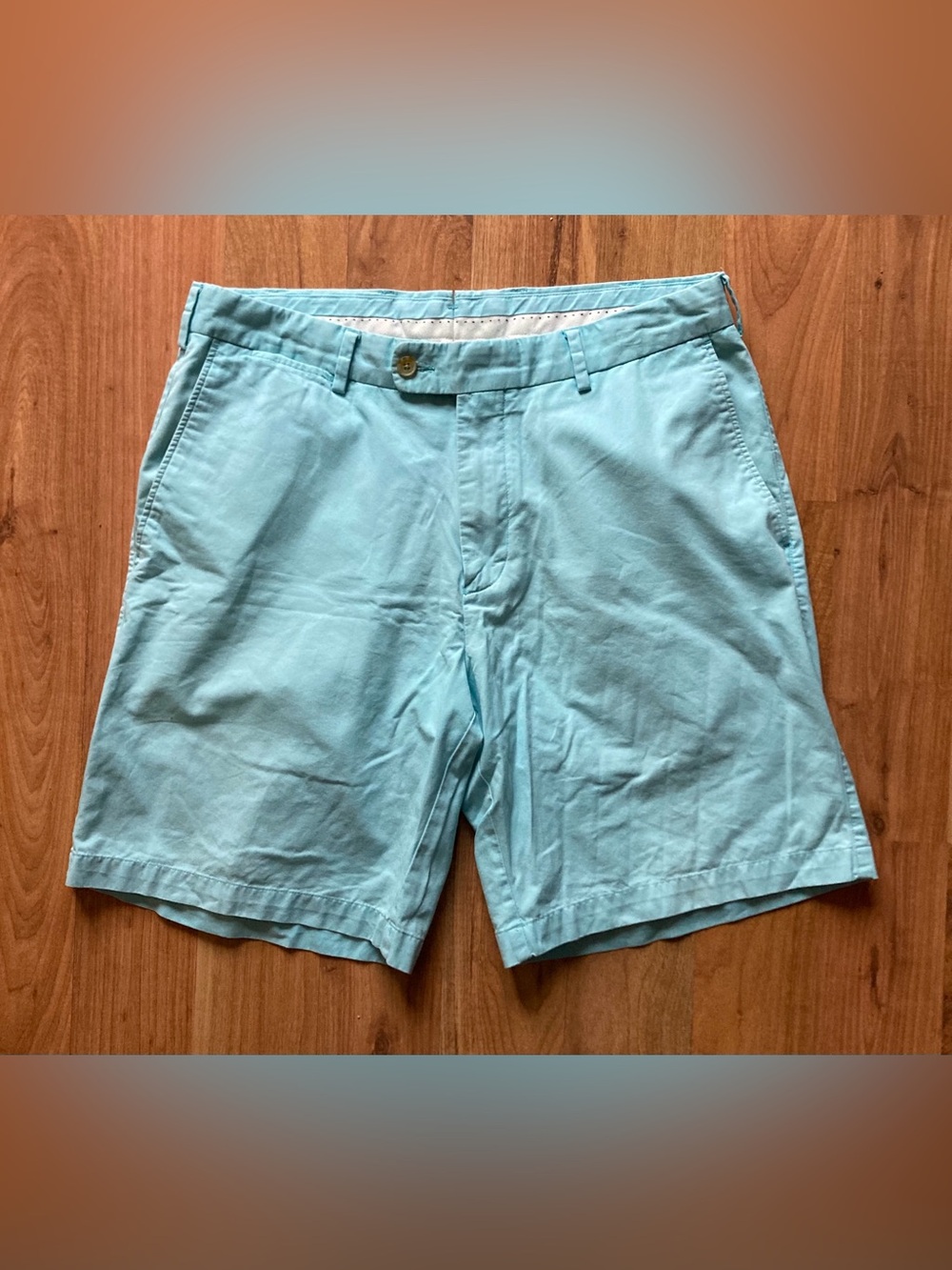 Peter Millar Sky Blue Cotton Chino Shorts Mens 32x9 Inseam Casual Golf